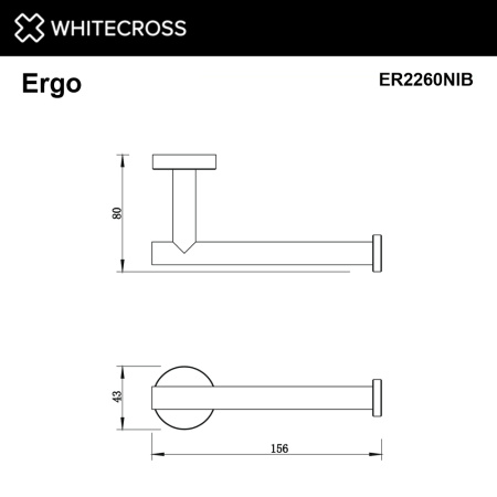 Держатель туалетной бумаги WHITECROSS Ergo ER2260NIB (брашированный никель)