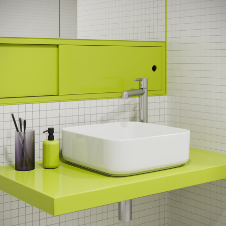 Cмеситель для настольного умывальника, хром, Aiger, IDDIS AIGSB01i01