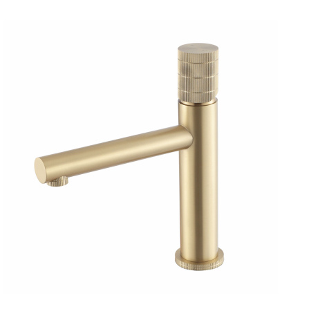 Смеситель для раковины Vincea Groove VBF-4G1BG4 золото матовое