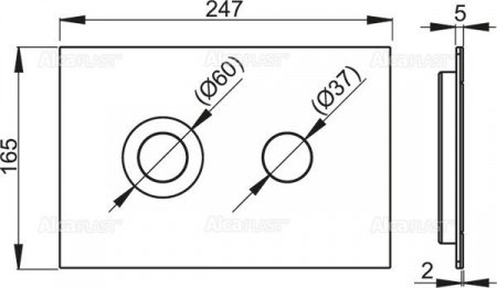 Кнопка смыва AlcaPlast Flat TURN-INOX алюминий матовый