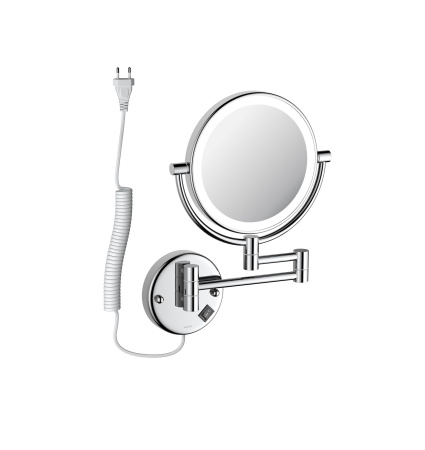 Зеркало косметическое с 5-ти кратным увеличением и подсветкой Aquatek AQ4915CR хром