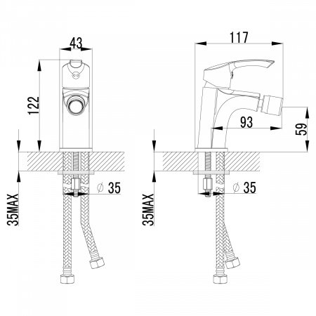 Смеситель для биде Lemark Plus Strike LM1108C хром