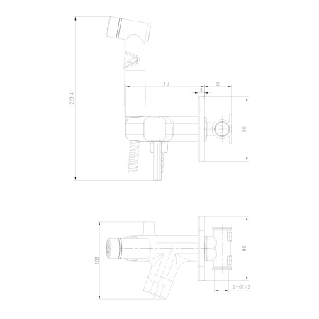 Гигиенический душ со смесителем Lemark Solo LM7165BL черный матовый