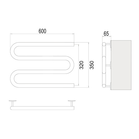 Полотенцесушитель электрический Terminus М-обр 60х35