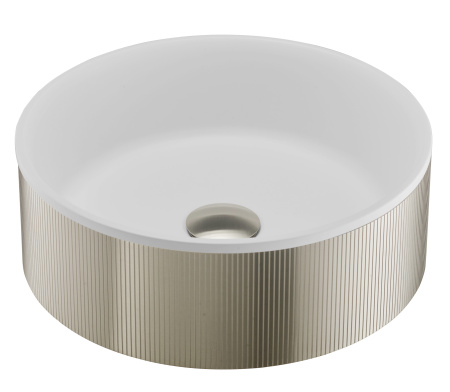 Раковина накладная 36см Benesque Lumiere 3001010102 никель брашированный