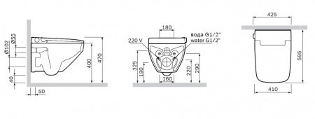 Унитаз-биде AM PM Inspire 2.0 CCC50A1700SC подвесной с электронной крышкой-биде
