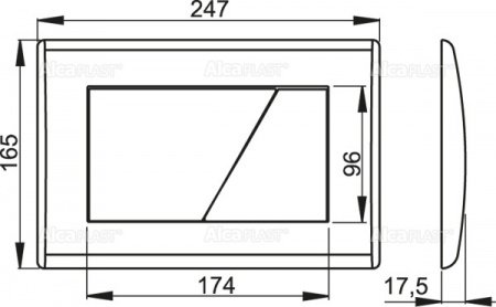 Кнопка смыва AlcaPlast ALCA M172 хром матовый