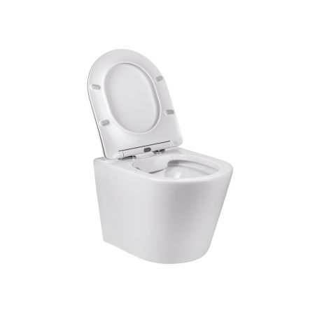 Унитаз подвесной безободковый Vincea Piatti VT1-11 белый, с сиденьем микролифт