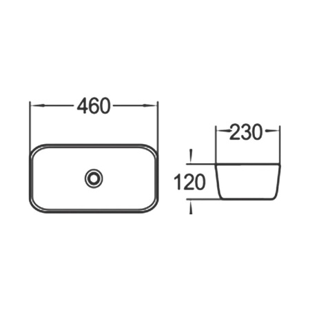 Раковина накладная 46см SantiLine SL-1050 белый
