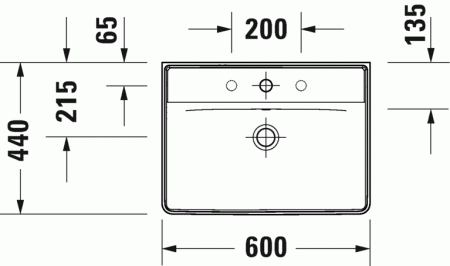 Раковина подвесная 60см Duravit D-Neo 2366600000 белый