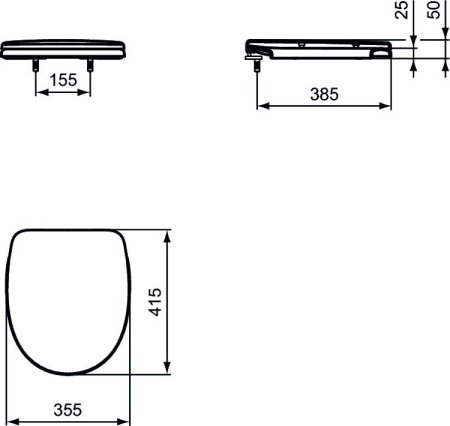 Сидение с крышкой с функцией плавного закрытия Ideal Standard EUROVIT W301801