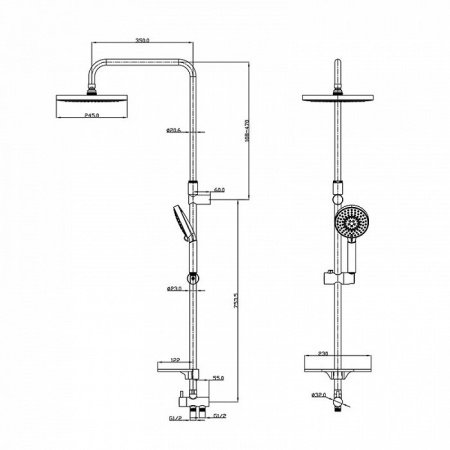 Душевая стойка IDDIS Mirro MIRSB5Fi76 хром
