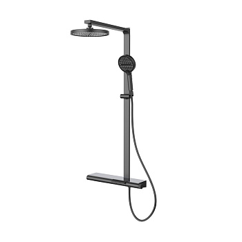 Душевая стойка со смесителем Vincea Aspire VSFS-4AS1GM вороненая сталь