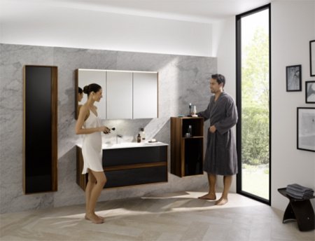 Шкаф-полупенал Vitra Metrolope 40 подвесной L Сливовое дерево Черный