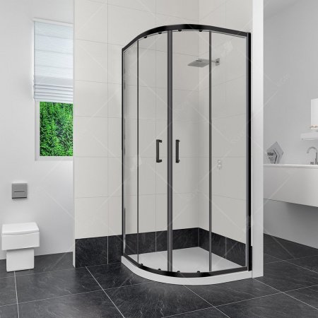 Душевой угол RGW Classic 80x80x185 профиль черный, стекло прозрачное