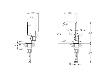 Смеситель для раковины Vitra Suit A42616 хром