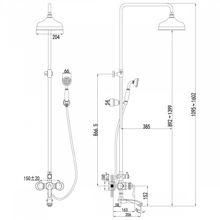 Душевая стойка Lemark Brava LM4762G золото