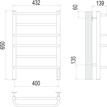 Полотенцесушитель электрический Terminus Евромикс П6 40х65
