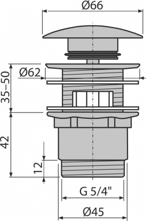 Донный клапан Alcaplast A390 хром