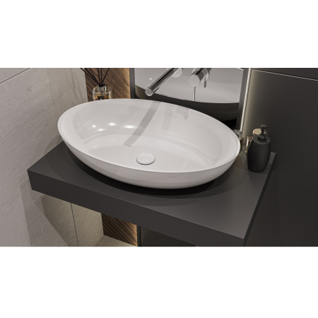 Умывальник WHITECROSS Citrine 60x40 (белый глянец) иск. камень