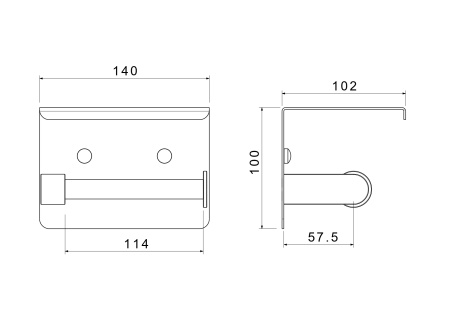 Держатель туалетной бумаги с полкой Aquatek Европа AQ4939MB черный матовый