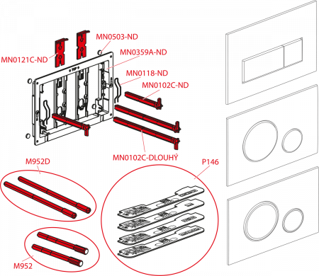 Кнопка смыва AlcaPlast THIN M572 хром матовый