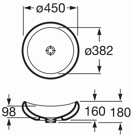 Раковина накладная 45см Roca Urbi 327225000 белый
