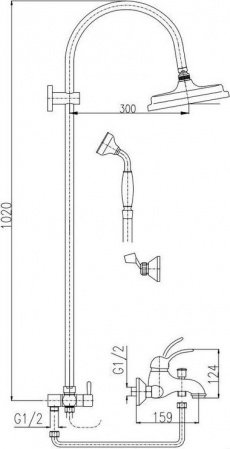 Душевая стойка Rav Slezak Labe L554.5/3SM