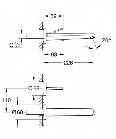 Смеситель для раковины Grohe Eurodisc Joy 19969LS0 белая луна/хром