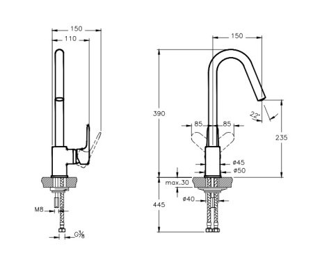 Смеситель для кухни Vitra Root Round A42742EXP хром