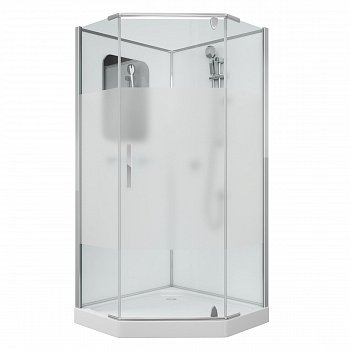 Душевая кабина Grossman GR171D 90x90x205 профиль хром, стекло прозрачное/матовое