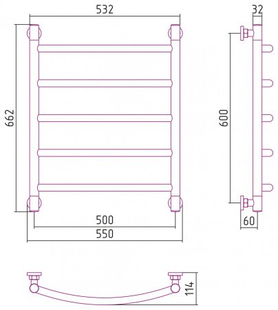 Полотенцесушитель водяной Сунержа Галант+ 60х50 белый