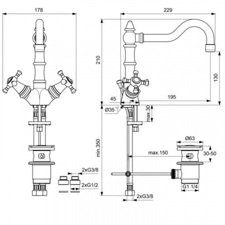 Смеситель для раковины Ideal Standard Reflection B9654AA Хром