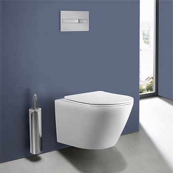 Унитаз подвесной безободковый Vincea One VT1-29 белый, с сиденьем микролифт