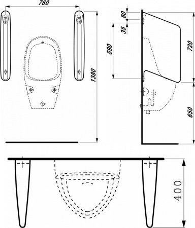 Перегородка для писсуара Laufen Rion 847600