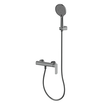 Смеситель для душа с душевым набором AQUAme Monza AQM6313GM вороненая сталь