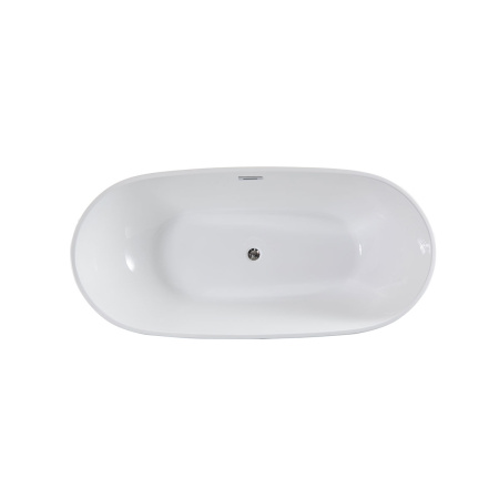 Ванна акриловая Vincea VBT-408-1600, 1600*815*580, цвет белый, слив-перелив в комплекте, хром