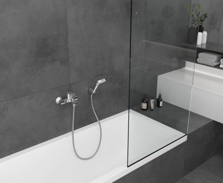 Смеситель для ванны с душем Hansgrohe Vernis Shape 71450670 черный матовый