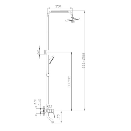 Душевая система Haiba HB2423, хром