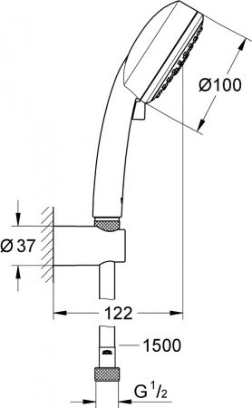 Душевой гарнитур Grohe Tempesta Cosmopolitan 100 27588002 Хром