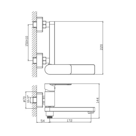 Смеситель для ванны Haiba HB60617, хром