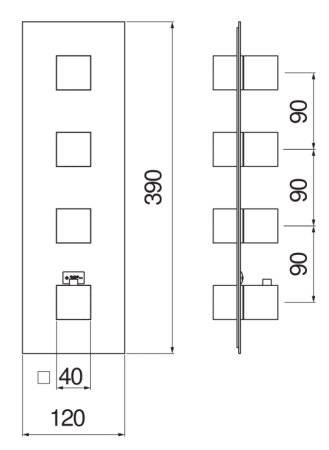 Термостат для душа на 3 выхода Nobili Seven WE00103/QBM черный матовый