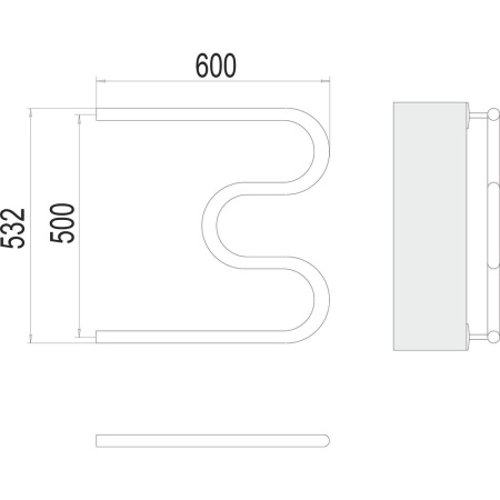 Полотенцесушитель водяной Terminus М-образный (1") 50х60