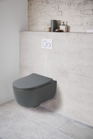 Унитаз подвесной безободковый Vincea Evo VT1-34SMA антрацит матовый, с сиденьем микролифт