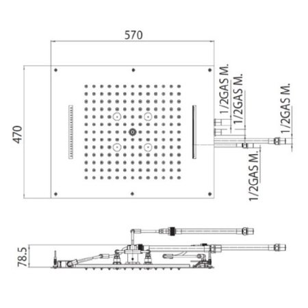 Верхний душ Bossini Dream H38928.030 хром