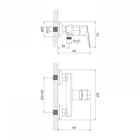 Смеситель для ванны с душем IDDIS Vibe VIBSB00i03WA хром глянцевый