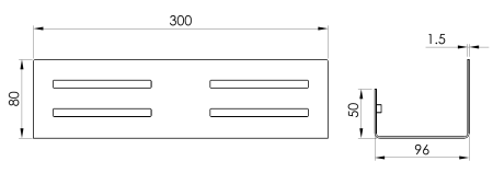 Полка прямая 30см Benesque Lumiere 70010202 никель брашированный