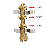 Скрытая часть для термостата HighFlow на 3 потребителя (установка вертикально/горизонтально) Bossini Outlets Z030202000