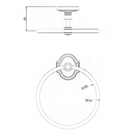 Кольцо для полотенец Bronze de Luxe ROYAL R25004, бронза