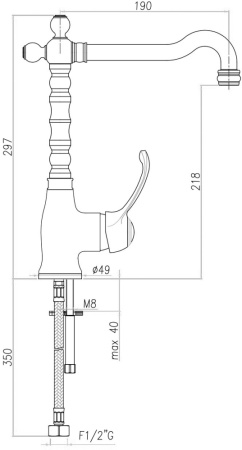 Смеситель для раковины Webert Aurora AU831802010, золото